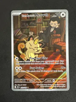Team Rocket's Meowth Illustration Rare 203/182 Sv10: Destined Rivals POKEMON - Image 1