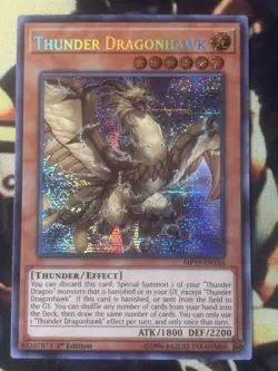 Yugioh: Thunder Dragonhawk - MP19-EN168 - Prismatic Secret Rare - 1st Edition NM - Image 1