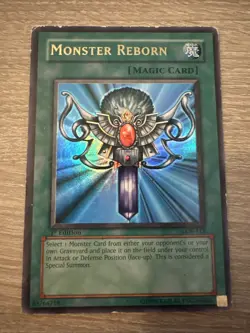Yu-Gi-Oh Monster Reborn 1st Edition LOB-118 English Ultra Rare HP - Image 1