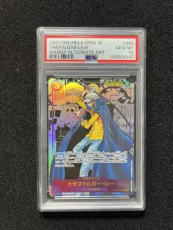 2023 One Piece Japanese Manga Alt Art OP05-069 SR Trafalgar Law PSA 10 WO23 - Image 1