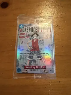 Bandai One Piece CCG Monkey D. Luffy College Basketball US Voyage Promo SEALED - Image 1
