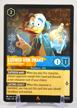 Disney Lorcana TCG Reign of Jafar Ludwig Von Drake All-Around Expert 7/204 Rare - Image 1
