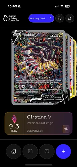 Giratina V 186/196 Alt Art Lost Origin Ultra Rare Pokemon Card 9.5 Digital Grade - Image 1