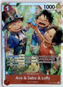 Ace & Sabo & Luffy OP13-007 SR One Piece TCG English Trading Card TCG - Image 1