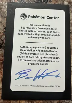 Pokemon Center x Bear Walker Gengar Skateboard Card: 0307/1250 - Image 2