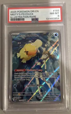 Pokemon 2025 Destined Rivals: Misty's Psyduck Illustration #193/182 PSA 8 - Image 1