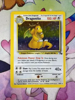 Dragonite 4/62 LP/NM -Vintage Rare Holo Pokemon Card- Fossil Set - Image 1