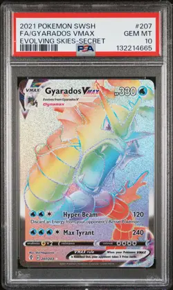 2021 POKEMON SWORD & SHIELD EVOLVING SKIES SECRET FULL ART/GYARADOS VMAX PSA 10 - Image 1