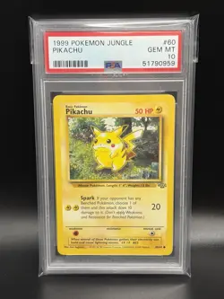1999 Pikachu Jungle Unlimited Pokemon #60 60/64 PSA 10 - Image 1