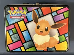 Pokemon 2021 Eevee Evolutions TCG Promotional Treasure Chest Lunchbox Tin 🔥⚡💧 - Image 1