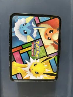Pokemon 2021 Eevee Evolutions TCG Promotional Treasure Chest Lunchbox Tin 🔥⚡💧 - Image 3