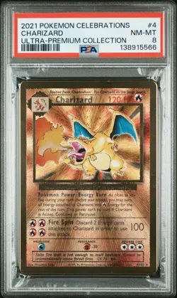 2021 POKEMON CELEBRATIONS ULTRA-PREM COLL #4 CHARIZARD PSA 8 - Image 1