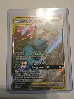 Pokemon TCG Celebi & Venusaur GX SM167 Sun & Moon Promo Tag Team Holo Ultra Rare - Image 2