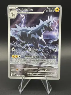 2025 TCG Pokemon #115 Zebstrika 115/086 Full Art Illustration Rare White Flare - Image 1