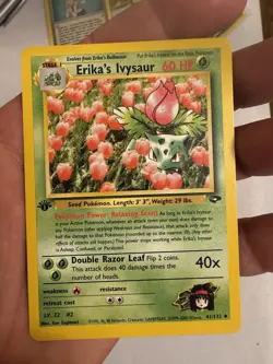 2000 Pokemon - 1st Edition Erika’s Ivysaur Non-Holo - Gym Challenge 41/132 WOTC - Image 2