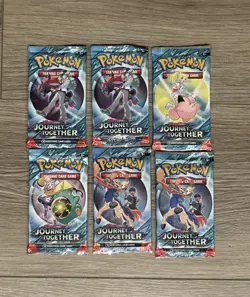 Pokemon TCG Journey Together Booster Pack Lot Of 6 SEALED - Image 1