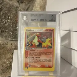 Pokemon EX Ruby & Sapphire Blaziken Holo Rare 3/109 Beckett 9 Graded Card - Image 1