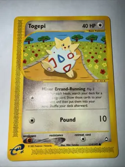 pokemon card mixed lot Mankey, marill, togepi, Tangela aquapolis - Image 3