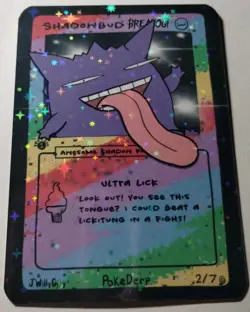 Pokederp BREAKOUT Shadowbud Holo 2/7 Gengar Pokemon Derpy Card 1st Ed - Image 2