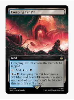 Creeping Tar Pit (EXT ART) | MTG WHO | EDH Modern Dimir Manland Unblockable | NM - Image 1