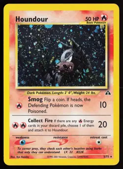 2001 Pokemon WOTC Neo Discovery Houndour Holo #5 /75 MP+ LP- - Image 1