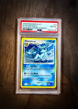 Pokemon TCG 2008 D&P Glaceon COSMOS Holo Majestic Dawn #20 PSA 8 NM-MT - Image 2
