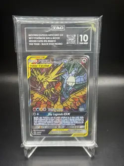 TAG 10 - Moltres & Zapdos & Articuno GX SM210 Hidden Fates ETB Promo Pokemon TCG - Image 1