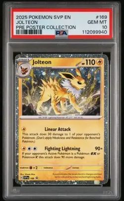 2025 Pokemon SVP EN Jolteon Pre Poster Collection #169 PSA 10 GEM MT - Image 1