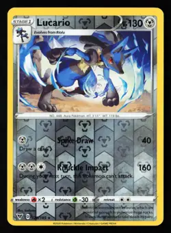 Pokemon TCG: Lucario Rare Reverse Holo - SWSH04: Vivid Voltage - #120/185 - Image 1