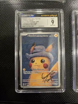 Pikachu Grey Felt Hat Pokemon Van Gogh Veronica Taylor Auto CGC 9 JSA 9 CGC 10 - Image 2
