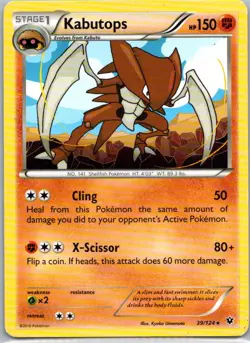 Pokemon TCG Kabutops 39/124 Fates Collide MP - Image 1