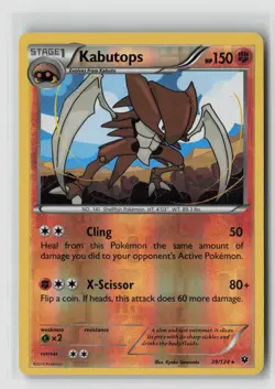 KABUTOPS 39/124 REVERSE HOLO FATES COLLIDE POKEMON TCG MP - Image 1