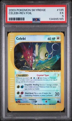2003 Pokemon Skyridge #145 Celebi Reverse Foil PSA 5 Reverse - Image 1