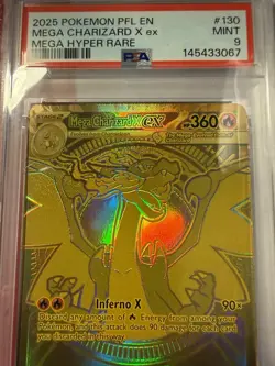 2025 POKEMON PFL EN-PHANTASMAL FLAMES MEGA HYPER RARE MEGA CHARIZARD X EX PSA 9 - Image 1