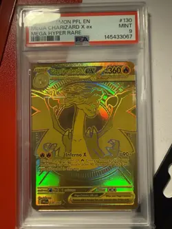 2025 POKEMON PFL EN-PHANTASMAL FLAMES MEGA HYPER RARE MEGA CHARIZARD X EX PSA 9 - Image 2