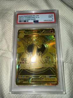 2025 POKEMON PFL EN-PHANTASMAL FLAMES MEGA HYPER RARE MEGA CHARIZARD X EX PSA 9 - Image 5
