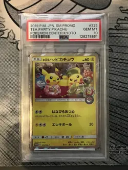 2019 POKEMON JPN SM PROMO POKEMON CENTER KYOTO 325/SM-P TEA PARTY PIKACHU PSA 10 - Image 1