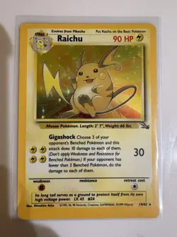 Pokemon Raichu Holo 14/62 Fossil Set Rare Vintage WOTC 1999 - Image 1