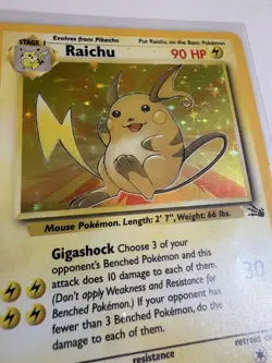 Pokemon Raichu Holo 14/62 Fossil Set Rare Vintage WOTC 1999 - Image 2