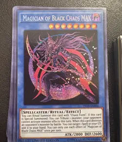 MAGICIAN OF BLACK CHAOS MAX PRISMATIC TN19-EN002 YUGIOH! NEAR MINT TRACKED - Image 1
