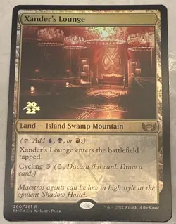 Xander's Lounge, Pre-Release Stamp Foil MTG NEW UNPLAYED LAND - Image 1