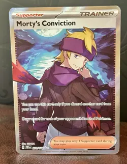 Morty’s Conviction 201/162 Pokemon TCG Sv: Temporal Forces Full Art Trainer MINT - Image 1