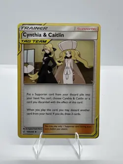 Pokemon TCG Cynthia & Caitlin 189/236 Sm-Cosmic Eclipse Regular NM - Image 1