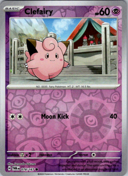 💥Pokemon - Clefairy - Reverse Holo - 078/167 - Twilight Masquerade (NM)💥 - Image 1