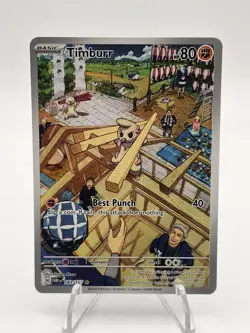 Pokemon TCG Timburr Holo Card 183/167 Sv06: Twilight Masquerade NM Condition - Image 1