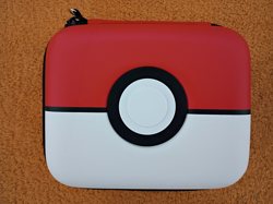 POKEMON CARD CASE 6"x5"x3" Red Zippered Hard Shell Storage Carrying Box TCG 400 - Image 3