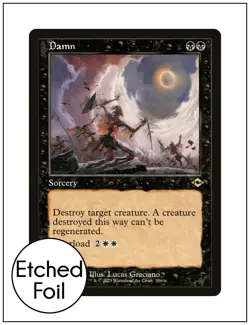 1x Damn, Retro Frame Etched Foil, Magic the Gathering MTG NM - Image 1