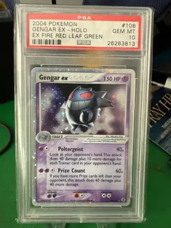 2004 POKEMON EX FIRE RED & LEAF GREEN #108 GENGAR EX-HOLO PSA 10 - Image 1