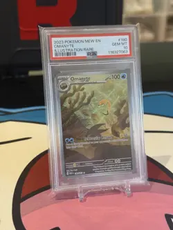 PSA 10 GEM MINT Omanyte 180/165 151 Illustration Rare Holo Pokemon Card - Image 2