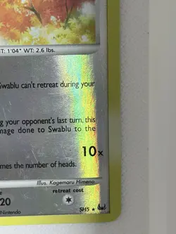 Pokemon Swablu Shiny Holo Rare Platinum SH5-12 The Pokemon Company 50 HP Card - Image 5